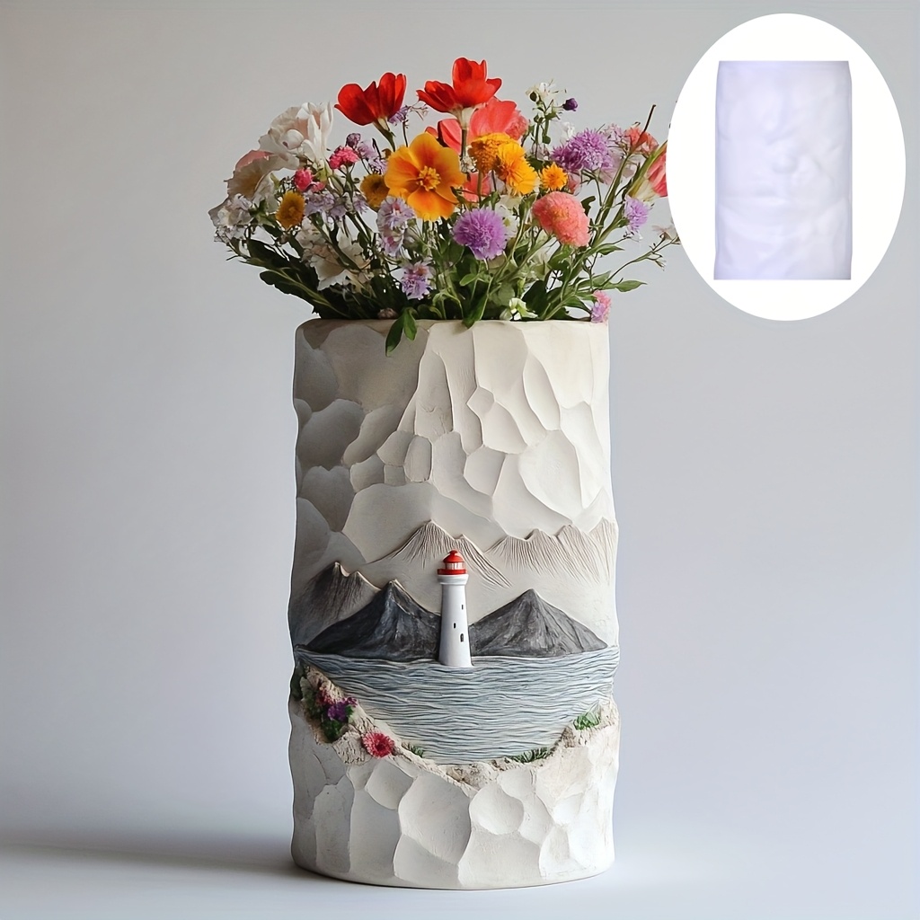 Resin Ocean Wave Mold - Zee Vuurtoren Relief Bloem Plant Vaas