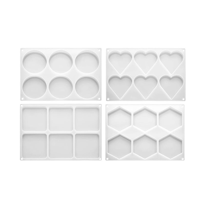 Coaster Mold Round - FYBL-Harsenmallen 4 inch ronde vierkante hartvormige