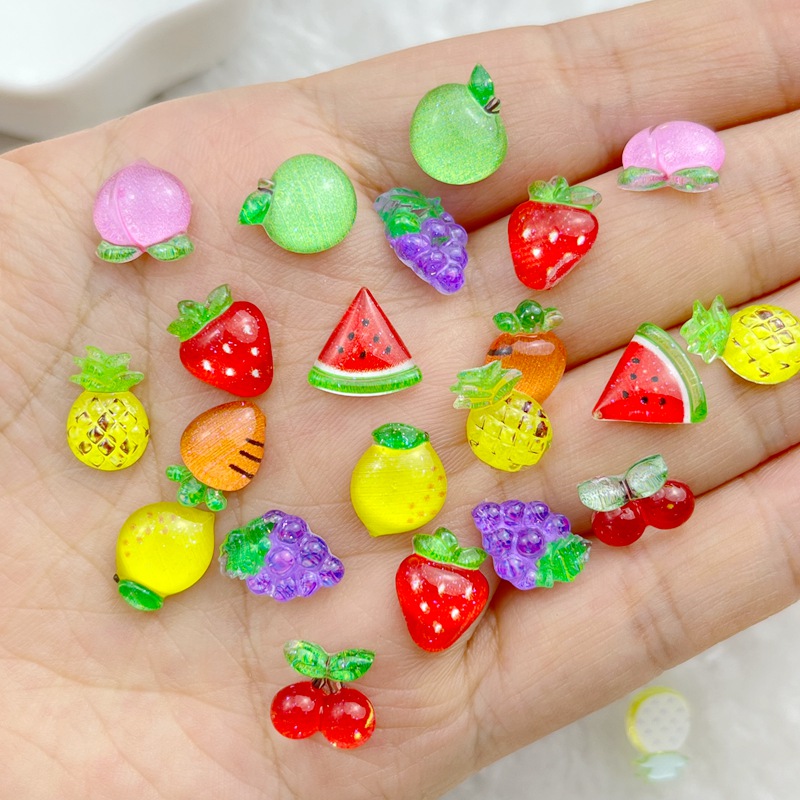 Crafting Resin - 50 stuks hars kleurrijke glitter appel