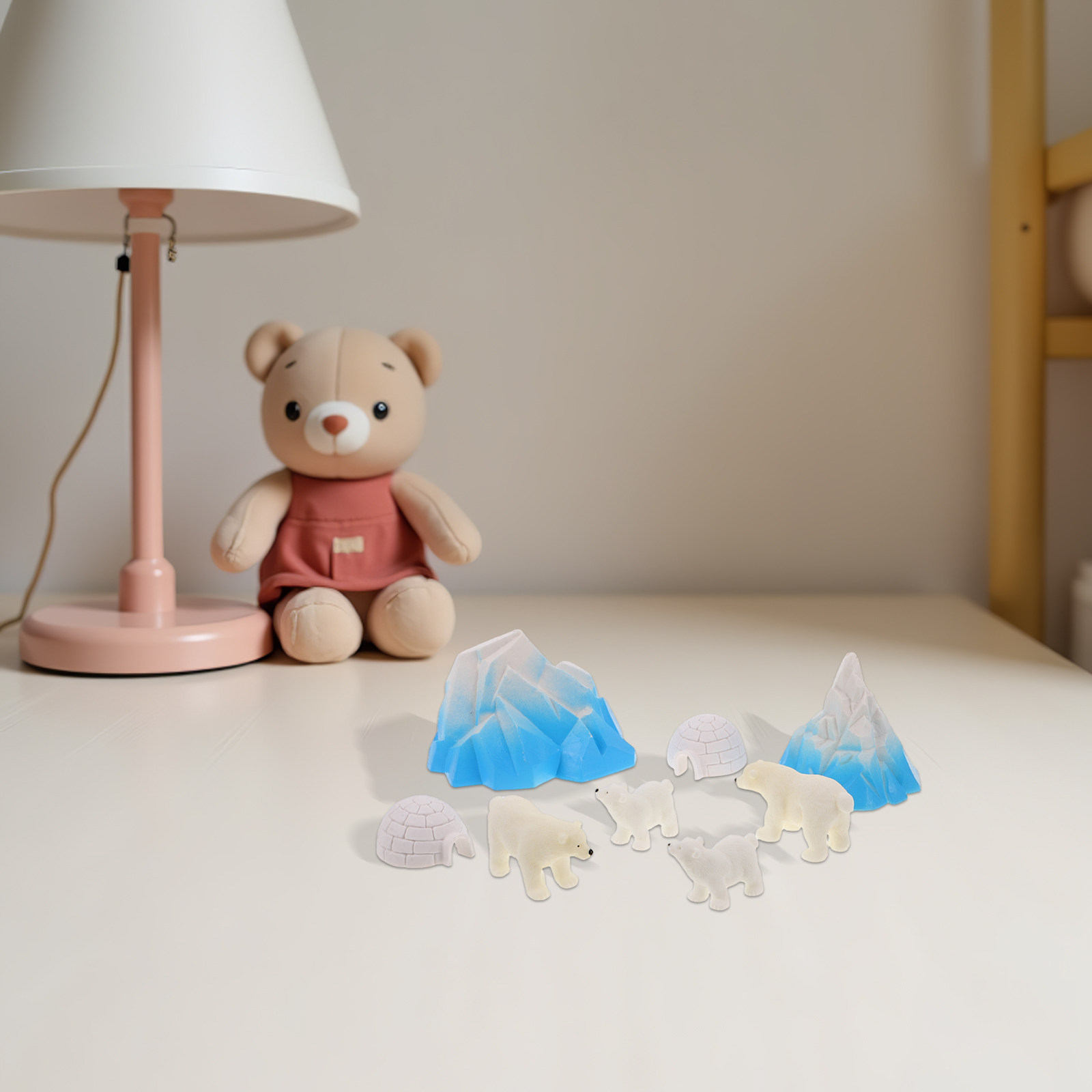 8-delige mini hars polarberen  - Resin Crafts recensie en prijs