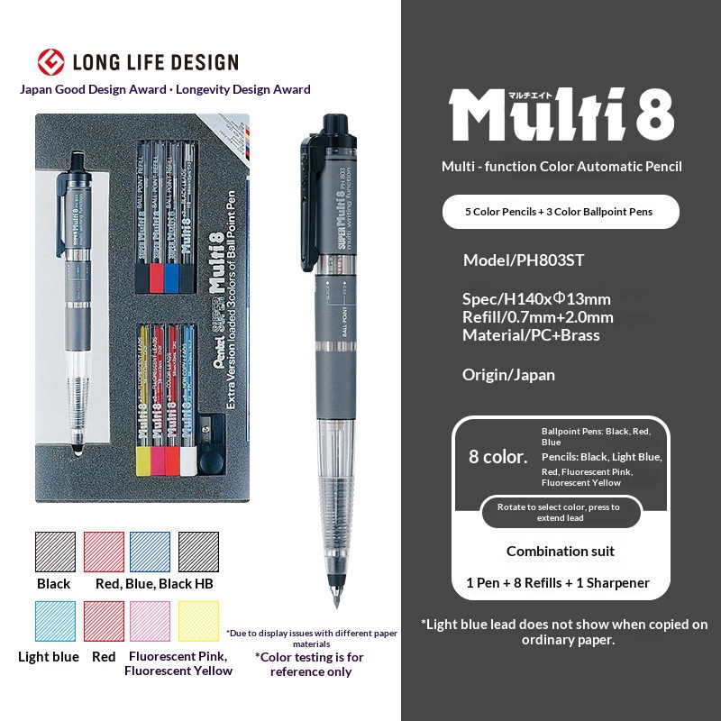 Pentel Multi 8 Multifunctionel - Staedtler Pencil Lumocolor recensie en prijs