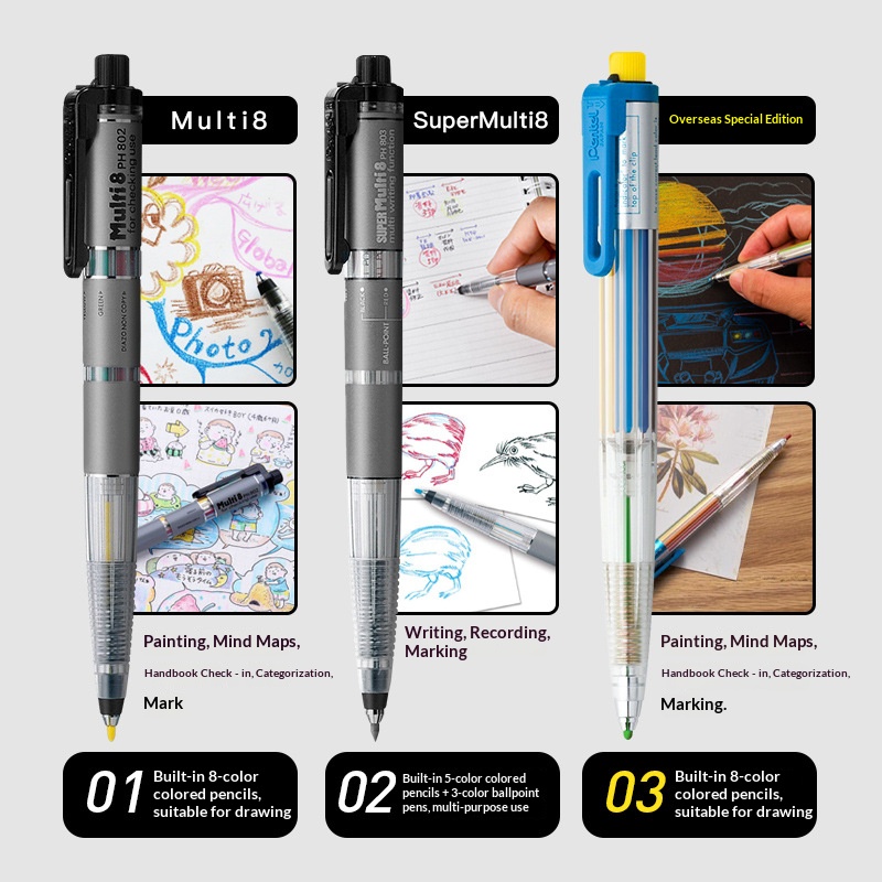Pentel Multi 8 Multifunctionel - Staedtler Pencil Lumocolor recensie en prijs